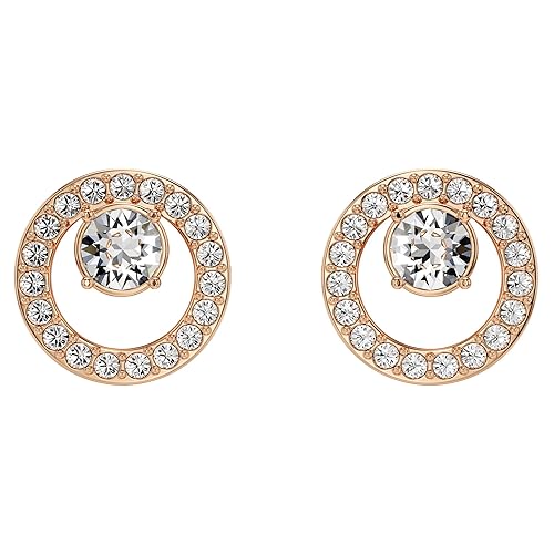 Swarovski womens Hoop Earrings, Creativity Earrings, Crystals,Rose gold-tone plated / White, One Size