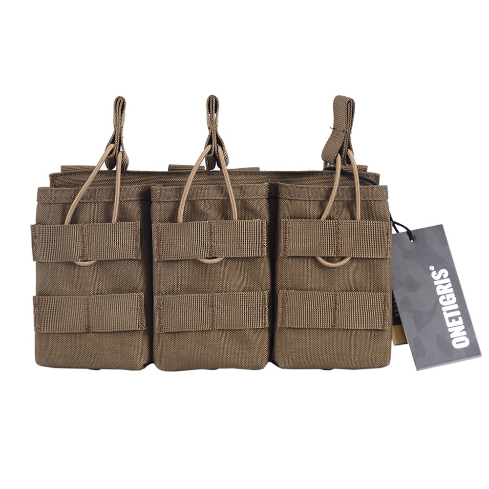 OneTigris Open-Top Triple Mag Pouch DD07 for M4 M14 M16 AK47 AK74 G36 Magazines(Coyote Brown)