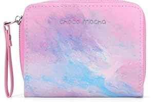 Choco Mocha Leather Girls Wallet for Kids 9-12 12-14 Wallet for Teen Girls 8-10 10-12 Girl Christmas Gift, Pink-Purple