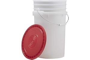 HE HUDSON EXCHANGE Hudson Exchange Car Wash, Dust Collector & General Use 7 Gallon Bucket with Red Lid, HDPE, Natural