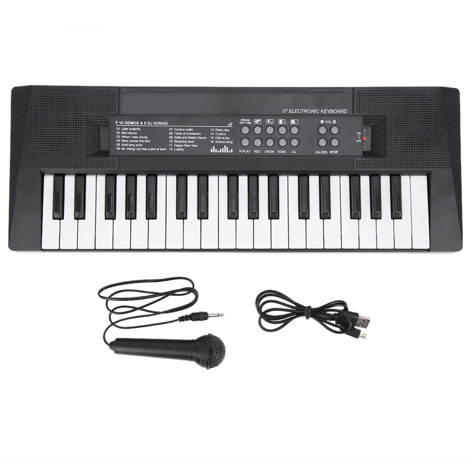Kids Electric Keyboard, Portable 37 Key Children's Piano Keyboard Musical Instrument Toy with Microphone Recording Function