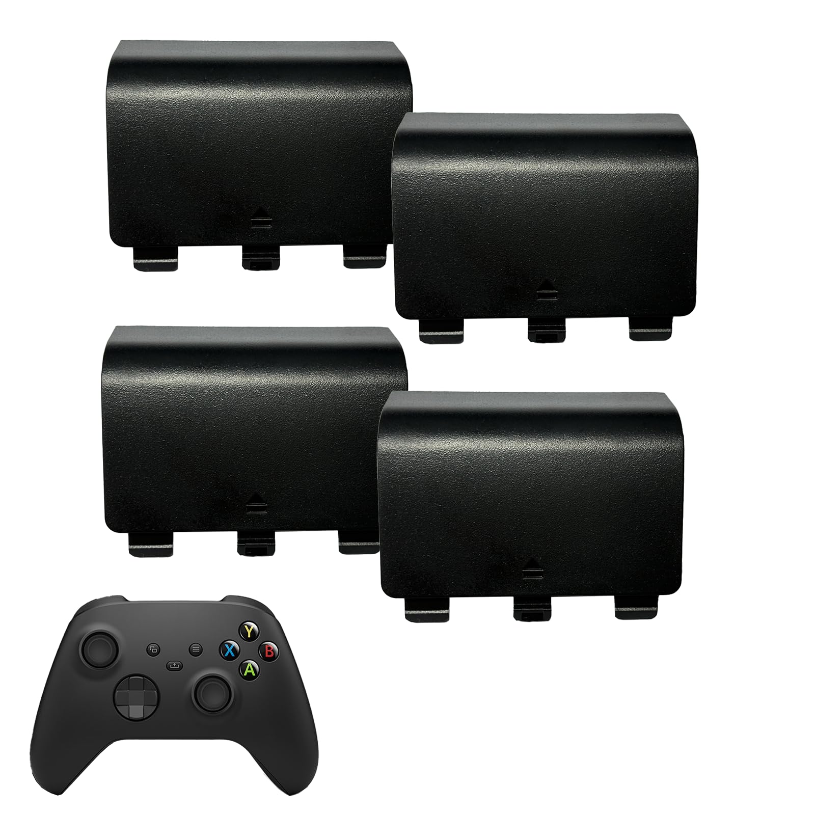 Photo 1 of 4 Pack Battery Back Cover for Xbox Series X/S Controller [NOT for Xbox One, NOT for Xbox One X/S],Replacement Battery Back Shell Covers Compatible with Series S, Series X Controller (Black)