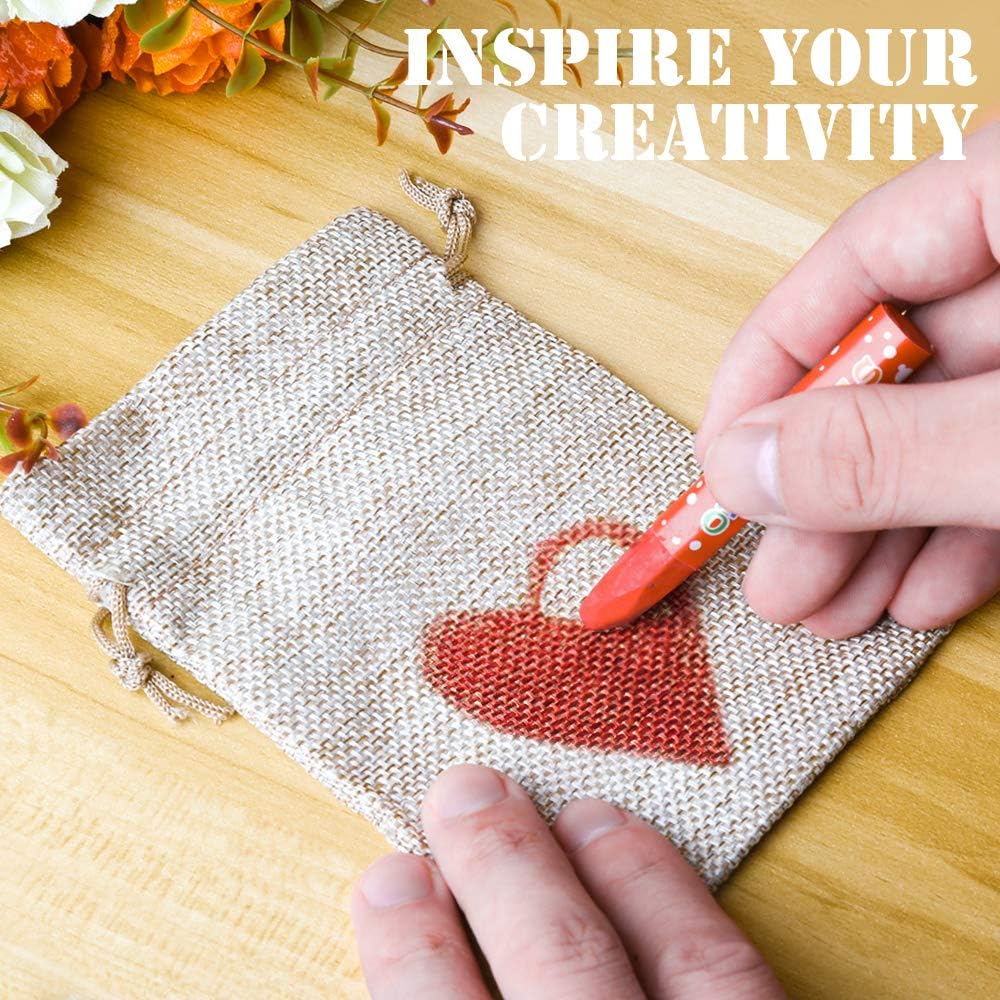 30PCS 10CM*14CM Small Hessian Bags Cotton Muslin Bags Reusable Mesh Bag with Drawstring Jute Bag for Jewellery Birthday Party Christmas(Wood Colour and Red) - Image 5