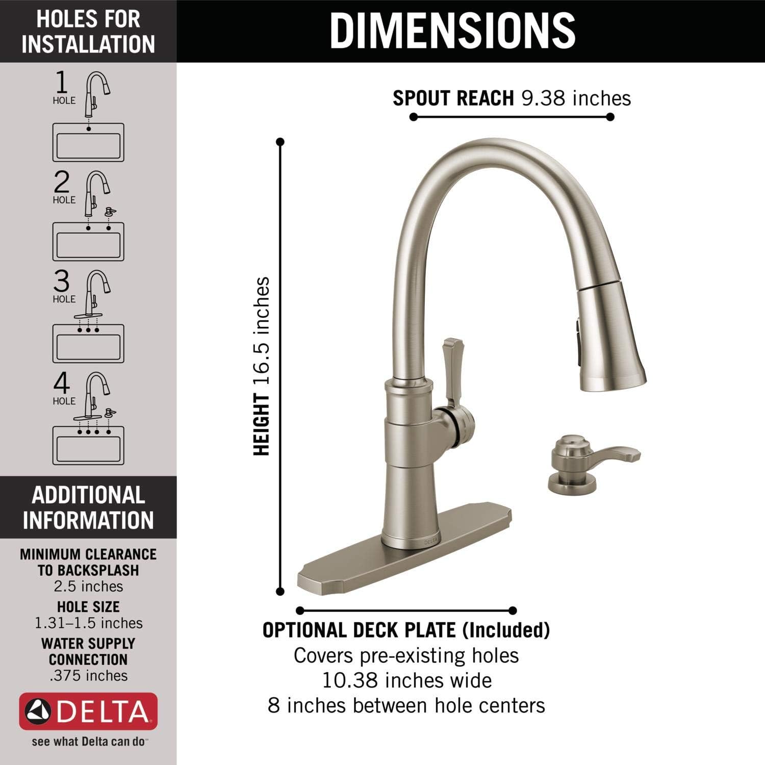 Delta Faucet Spargo Single-Handle Kitchen Sink Faucet with Pull Down Sprayer, ShieldSpray Technology and Magnetic Docking Spray Head, SpotShield Stainless 19964Z-SPSD-DST - - 