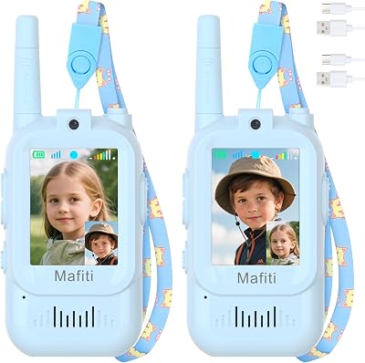 Kinder Walkie Talkies mit Video Funktion 2pcs - Visuelle Walkie Talkies mit 2 Zoll IPS Bildschirm, Video Walkie Talkie Kinder Walky Talky Aufladbar für 3-12 Jahren Junge für Indoor & Outdoor