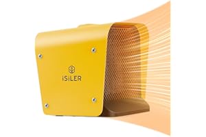 ISILER 1500W Portable Ceramic Electric Space Heater - Adjustable Thermostat, Tip-Over and Overheat Protection - For Home, Office, Garage - ETL Certified