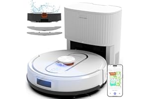 Bagotte Robot Vacuum and Mop, Robotic Vacuum with Mapping,Self Emptying Station for 60 Days, 5000Pa Suction, LiDAR Navigation, No-Go Zones,Wi-Fi/App/Alexa Control,Hard Floors and Carpets