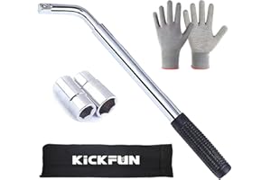 KickFun Universal Lug Wrench (17mm, 19mm, 21mm & 23mm) Wheel Brace for Car Wheel Nut Wrench Labor Saving Removel Tyre Wrench (20'')