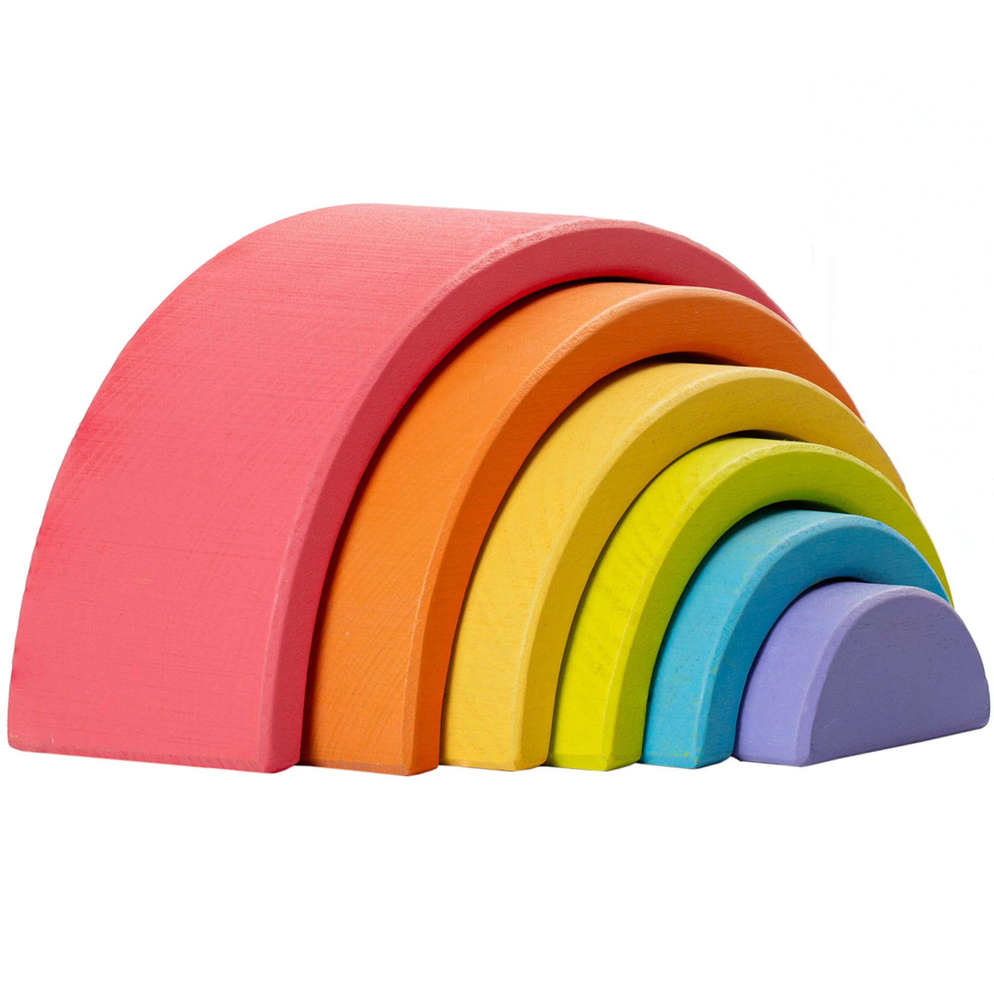 Merle Toys – Wooden Rainbow: Montessori toy for children aged 1, 2, 3 years, toy for training fine motor skills, children's toy, wooden toy, 6 colourful arcs