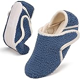 Rasonyet Memory Foam Slippers for Women Rubber Sole Adjustable Soft Warm House Cozy Wide Diabetic Slippers Plantar Fasciitis Shoes Cozy Indoor Outdoor Shoe for Men