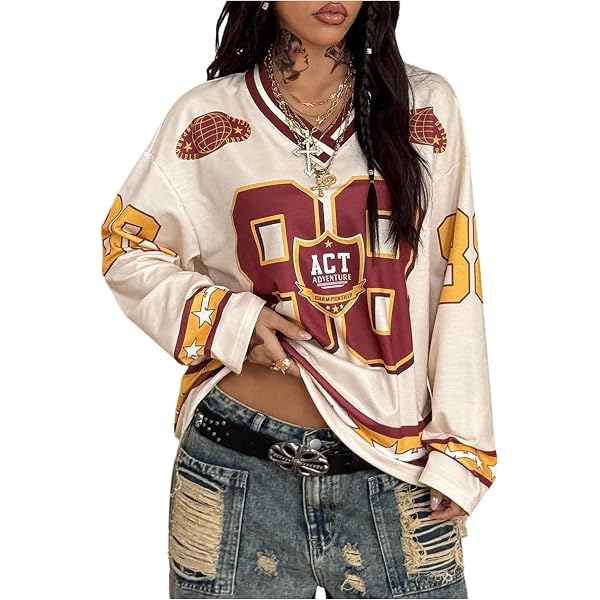 Amazon.com: SOLY HUX Women's Y2k Leopard Number Graphic Oversized