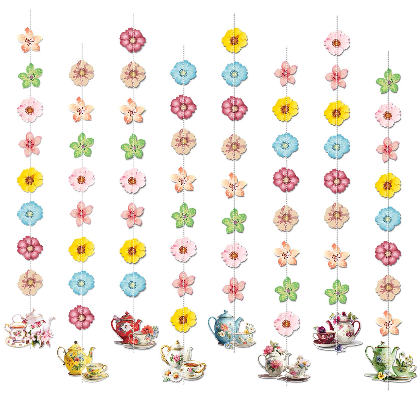 Afternoon Tea Decorations Floral Tea Party Banner Bunting Afternoon Tea Party Supplies Baby Shower Wedding Birthday Decor