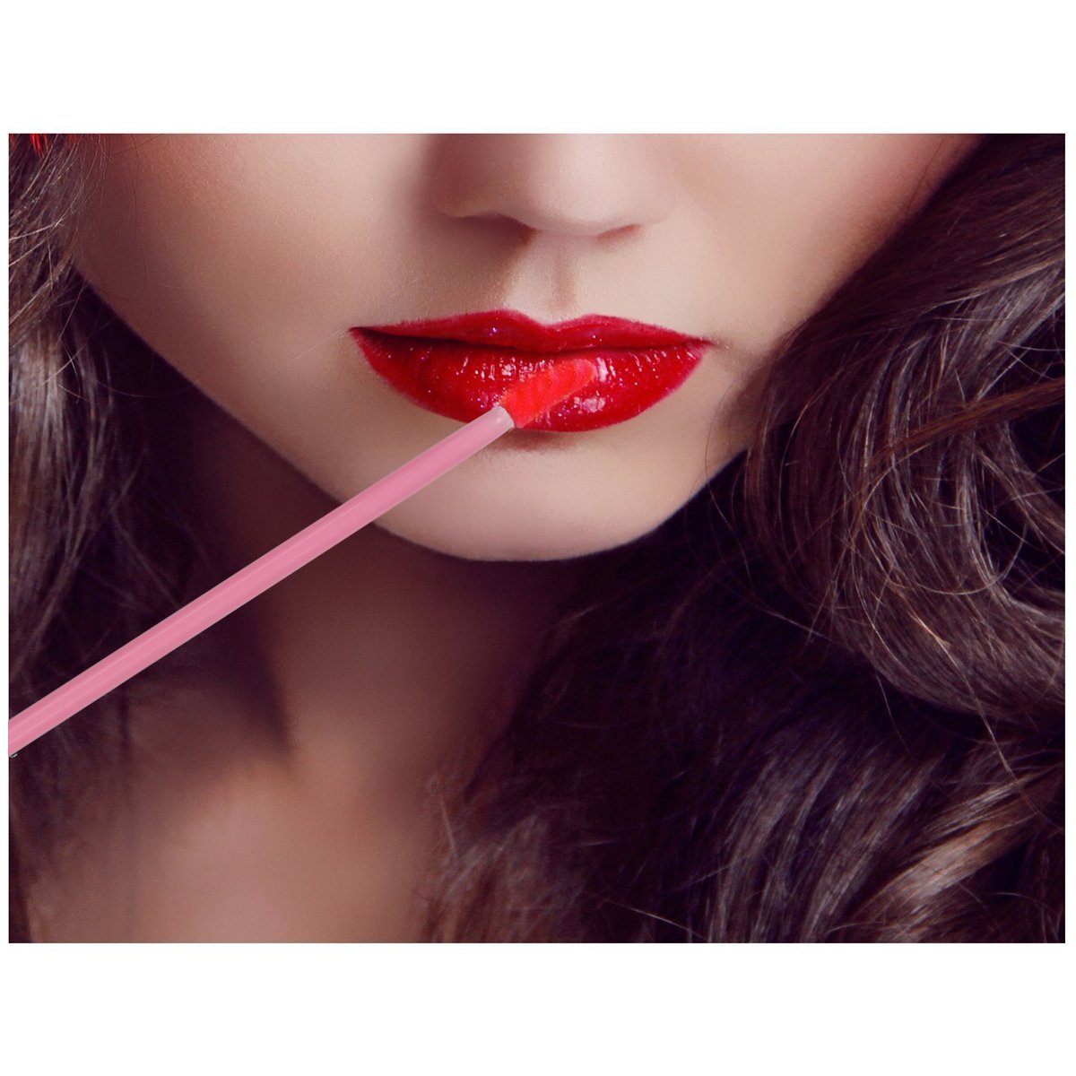 AKStore 100 Pcs Disposable Lip Brushes Make Up Brush Lipstick Lip Gloss Wands Applicator Tool Makeup Beauty Tool Kits (Pink): Beauty