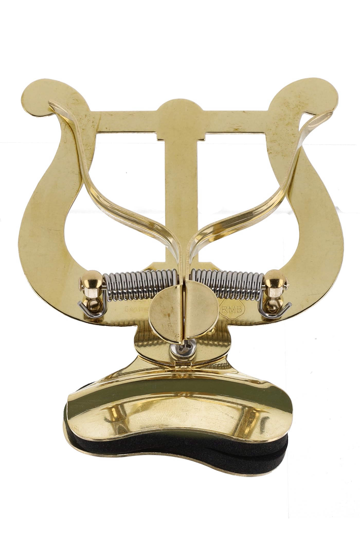 GEWA Marching Music Holder Trumpet - Brass - Large Lyra - 2 Pushers - With Clamp for Bell Attachment