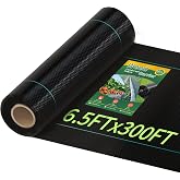 Pterying 6.5x300ft Weed Barrier Landscape Fabric Heavy Duty, 3oz | Outdoor Ground Cover for Yard, Garden Geotextile Fabric for Driveways, Blocks Weeds, Under Gravel &amp; Mulch