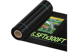 PTERYING 6.5ftx300ft Weed Barrier Landscape Fabric Heavy Duty, Premiun 3oz Garden Geotextile Fabric, Outdoor Weed Blocker Landscaping Fabric, For Driveway Mats, Erosion Control, Ground Cover Weed Barrier