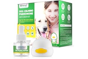 caqorzo Calming Diffuser for Dogs, Dog Calming Pheromone Diffuser Kit to Relieve Separation Anxiety, Stress Barking and Chewing, and The Fear of Fireworks and Thunderstorms (30 Day)