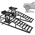 LOCKIETTA 2 Pack Hydraulic Car Ramps, 11050LBS 5T Car Ramp High Lift 9"-14.2", Heavy Duty Steel Car Lift Ramp, Automotive Truck Service Ramps for Oil Changes Support Jack for Maintenance, Black