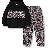 Voxikidio 5-12 Years Boys Clothing Set Camo Hoodie & Cargo Pants Outfits Set 2025 Fashion Clothing