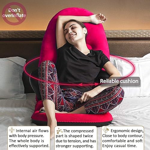 Reading Pillow Floor Chair, Inflatable Gaming Sofa, Couch for