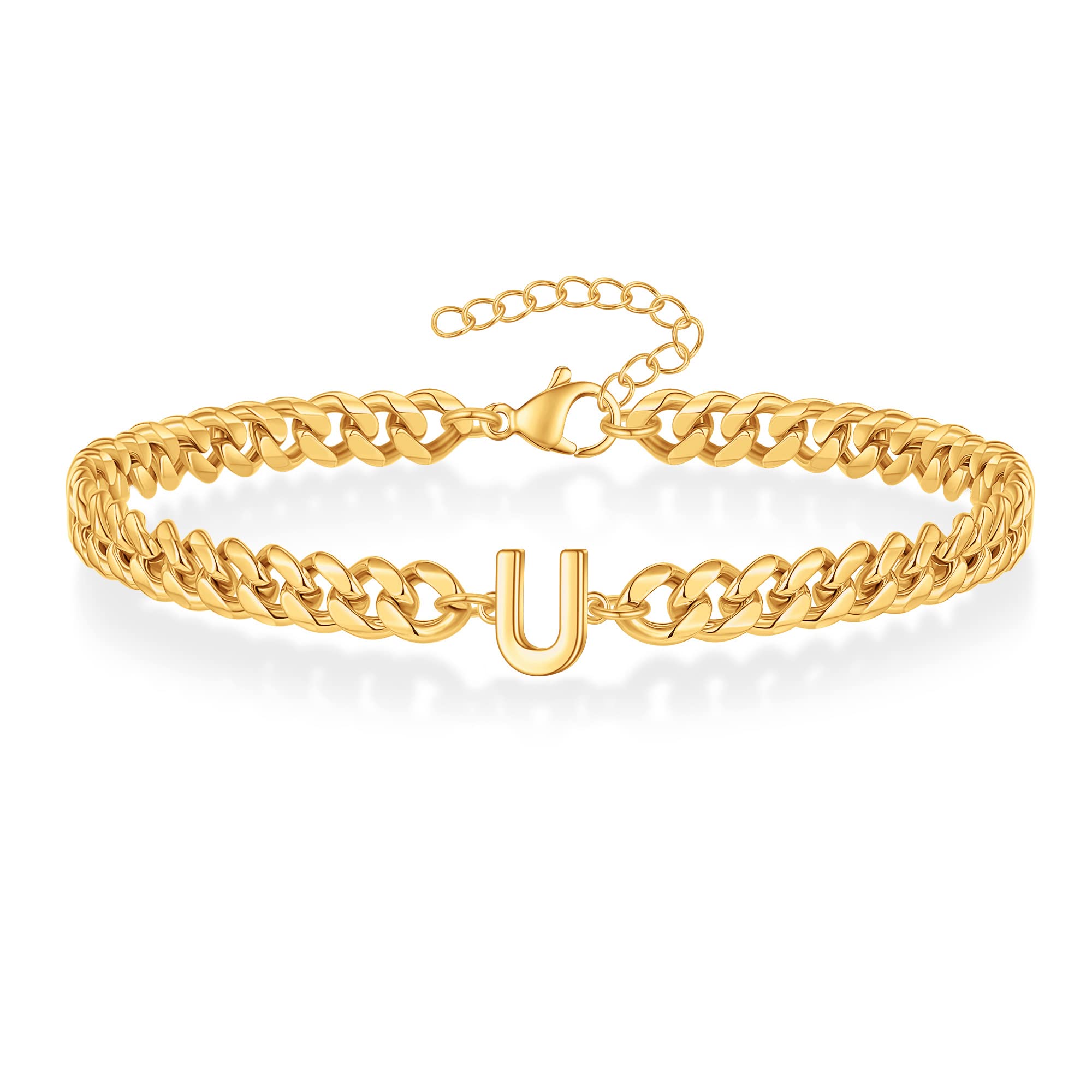 FOCOOG Cuban Link Bracelet for Men, Mens Gold