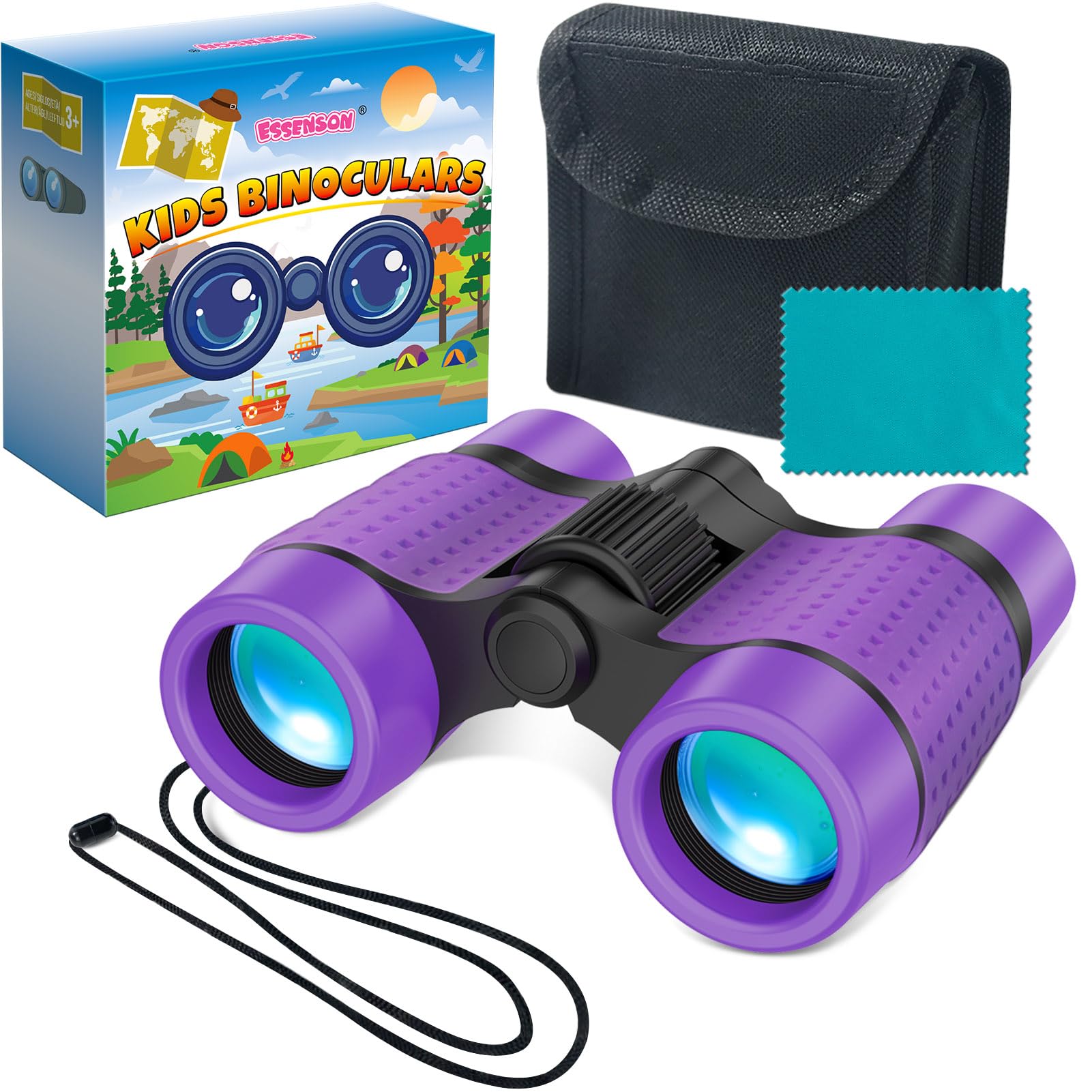 Binoculars Kids, Toys 3-10 Year Old Boy Gifts, Kids Telescope Outdoor Toys for Sports and Outside Play, Educational Learning Toys Gifts for 3 4 5 6 Year Old Boys(Purple)
