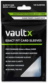 Vault X Exact Fit Inner Sleeves Soft 60 Micron High Clarity 100 Pack TCG Cards