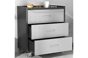 OPTYMIRA Metal Mobile Tool Storage Cabinet with Wheels,Heavy Duty Rolling Tool Cabinets for Garage,Metal Storage Cabinets with 3 Drawer,Assembly Required