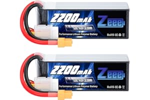 Zeee 4S Lipo Battery 2200mAh 14.8V 120C with XT60 Plug RC Graphene Battery for RC Models RC Boat FPV Drone Quadcopter Helicopter Airplane RC Car(2 Pack)