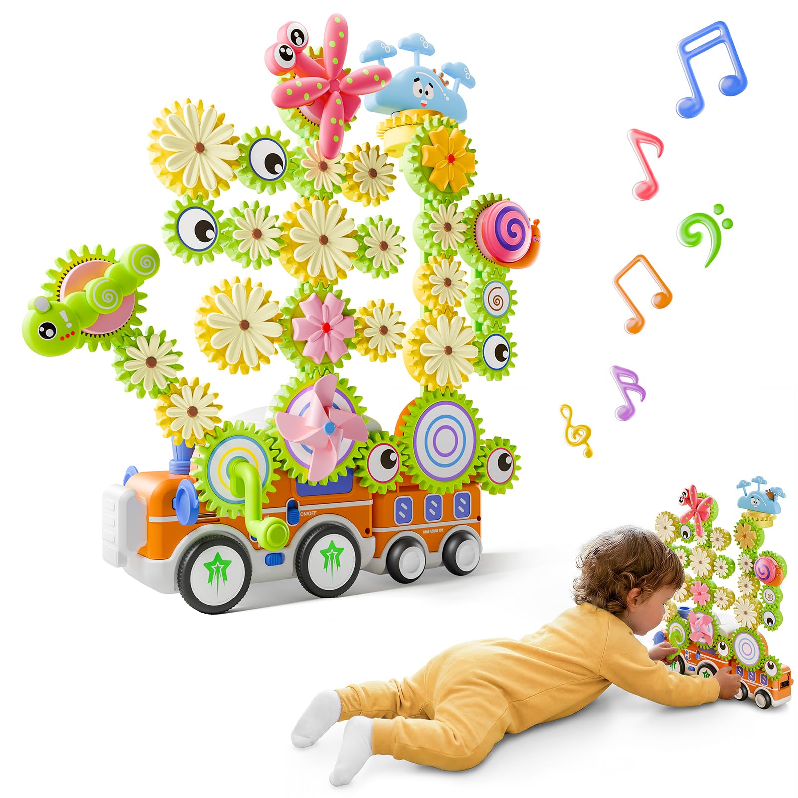 Lightdesire Montessori Musical Toy Train Set