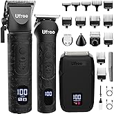 Ufree Beard Trimmer, Hair Clippers Mens Shaver Electric Razor, Hair Trimmer for Men Cordless Barber Clippers and Trimmers Set, Hair Cutting Kit for Men Grooming Gifts, Black