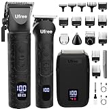 Ufree Beard Trimmer, Hair Clippers Mens Shaver Electric Razor, Hair Trimmer for Men Cordless Barber Clippers and Trimmers Set, Hair Cutting Kit for Men Grooming Gifts, Black