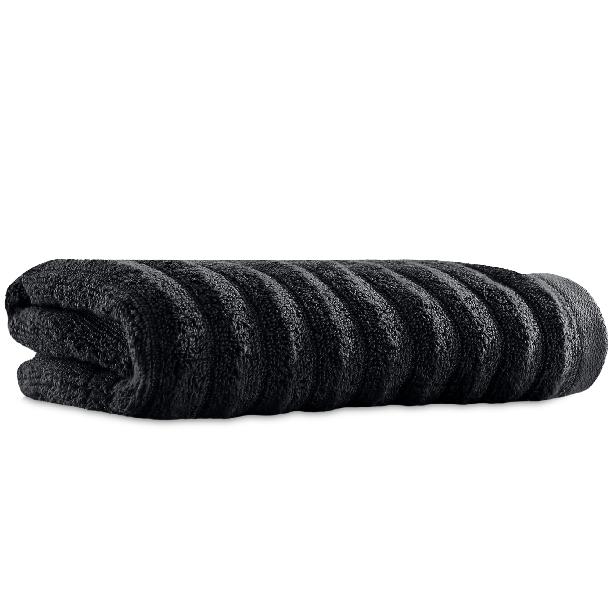 Towelogy Bamboo Hand Towels 1-Pack 50x80 cm Premium Quality Soft and Absorbent Towels for Hotel Spa Bathroom | OEKO-TEX CERTIFIED (1, Black)