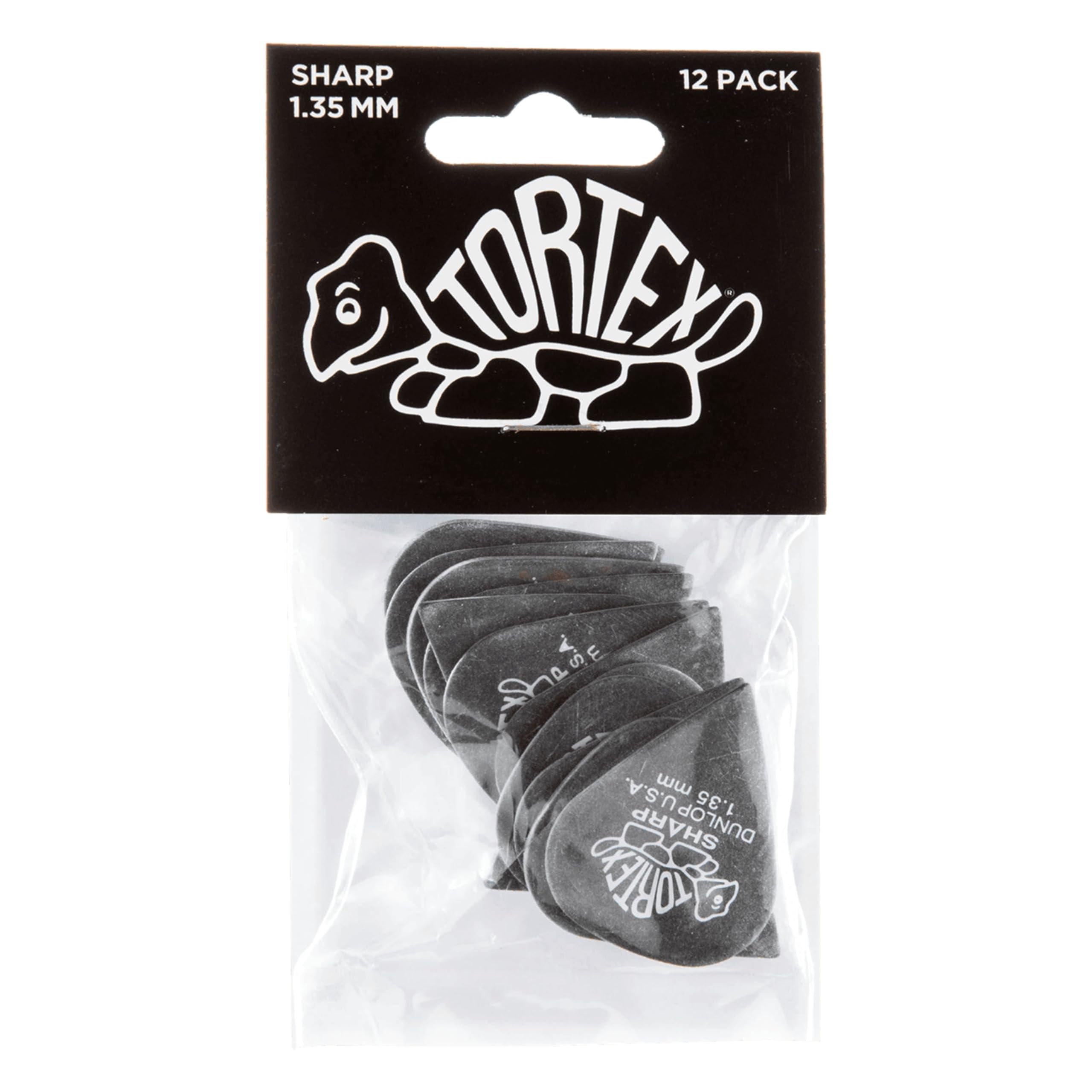 Dunlop Tortex Sharp 135 Black (Pack of 12)