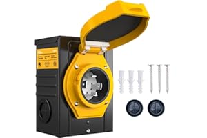 addlon 30 Amp Generator Power Inlet Box No Drilling Required, NEMA L14-30P 125/250V for 4 Prong Generator Cord, Suitable for Outdoor Use, Effectively Waterproof, Dustproof, UV Protection, ETL Listed