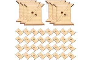 STOBAZA 100pcs Wooden Thread Winding Boards 24x19mm Organizer Yarn Bobbins for Embroidery Sewing Craft