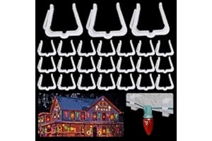 CXLHO 150 Pieces Christmas Light Clips Hanger Hooks, 1.62" Fascia Clips White, Plastic Holiday Deck Light Clips for Outside String Lights Weatherproof for Christmas Decoration Xmas Roof Gutter Eave