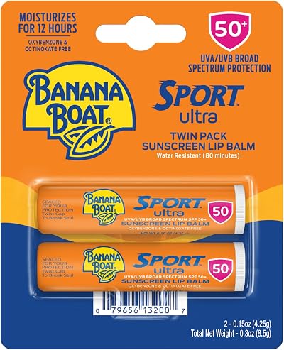 Banana Boat SPF 50+ Sport Ultra Lip Balm Twin Pack Lip Sunscreen