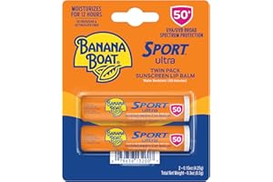 Banana Boat Sport Ultra SPF 50 Lip Sunscreen Twin Pack | SPF Lip Balm Pack, Banana Boat Lip Balm SPF 50, Oxybenzone Free Suns