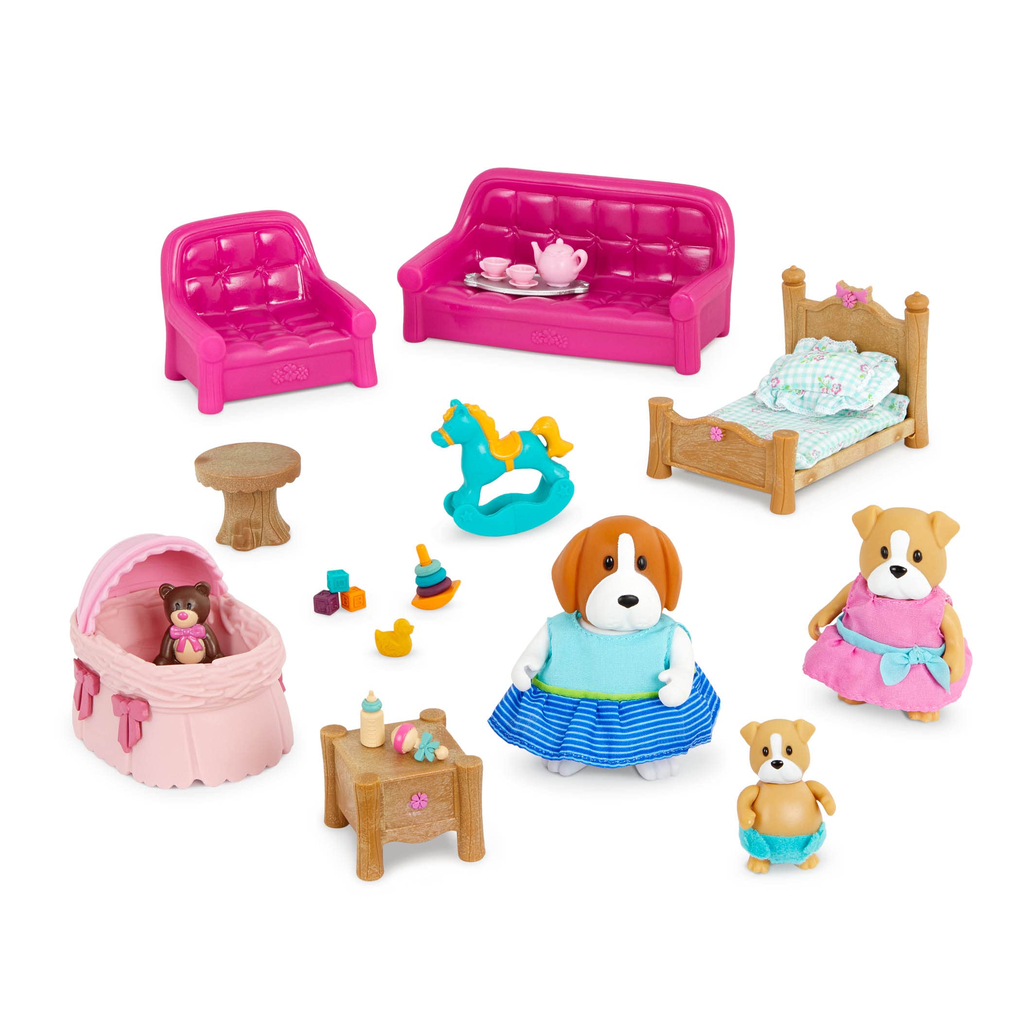 Li'l Woodzeez – Slothington Sloth Family 4 Pieces Set with Storybook – Small Sloth Figurines – Adorable Toy Animals for Imaginative Play & Storytelling – Collectible Family Set for 3+ Years