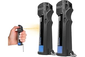 Mace Pepper Spray - 3-in-1 Formula Max Police Strength OC with Tear Gas & UV Dye, Fast Flip Top, Finger Grip for Handling & Accuracy, Triple Action Models, Self Defense Pepper Spray for Women & Men