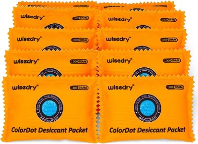 wisedry 100g Rechargeable Desiccant Packs 10 Packs Color Indicating Silica Gel