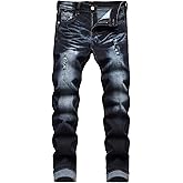 JUNBAOSS Men's Slim Fit Stretch Jeans Ripped Skinny Jeans for Men, Distressed Straight Leg Fashion Comfort Flex Waist Pants