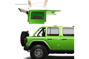 ATDSETR Upgraded Hard Top Removal Lift For Jeep Wrangler Jl Jk Models And Ford Mustang Hardtop, Safety Fall Arrest System, Single Operator Roof Lift Supports 8-16 Ft Ceilings, Comes With 6 T-Knobs
