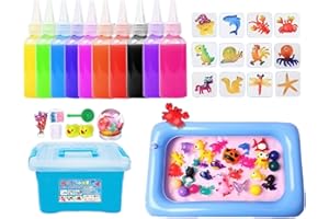 Water Pets for Kids, Educational Funny Sensory, Water Pet Art Kit with 12 Gels & 12 Molds, for Boys Girls Home Kindergarten S