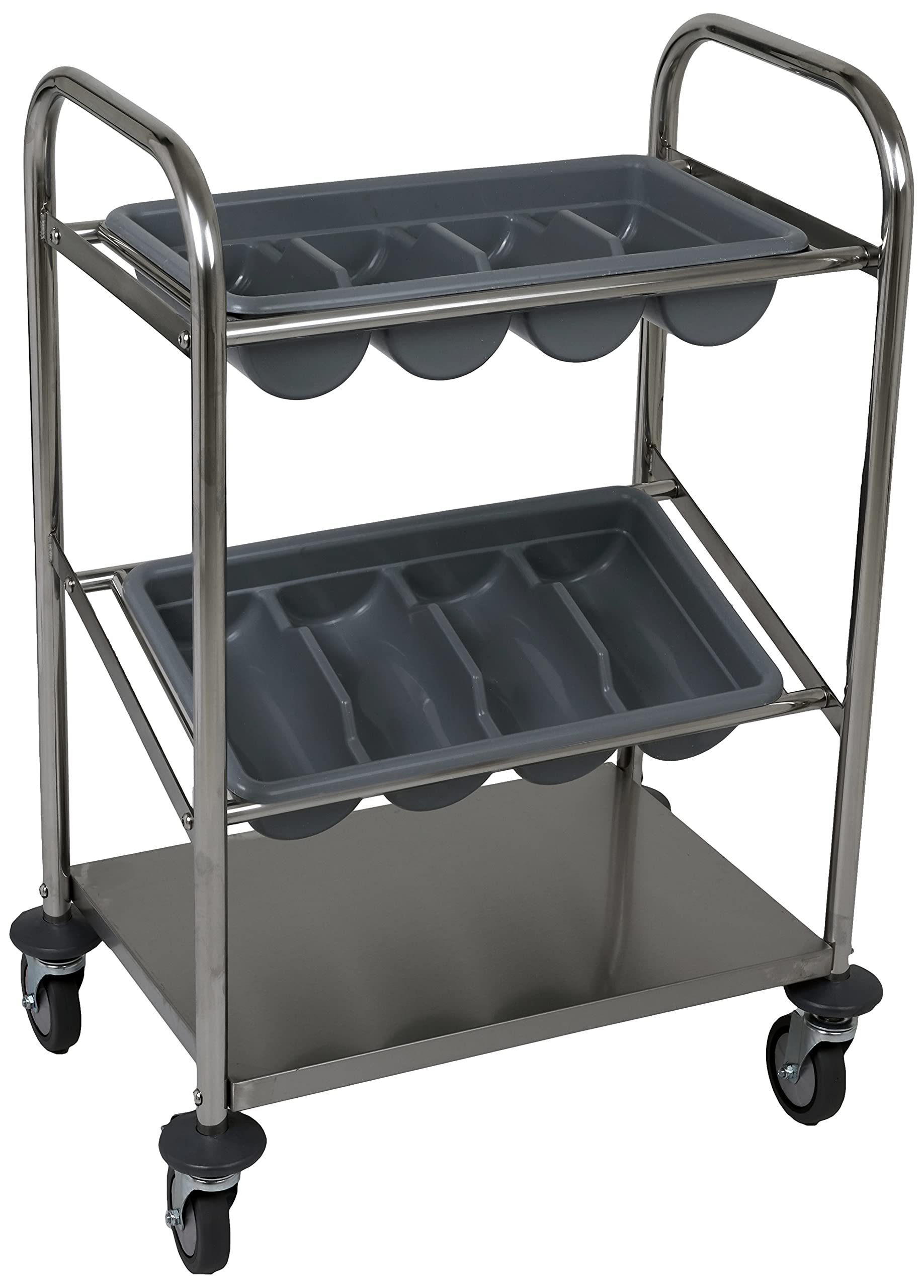Saro INES Cutlery Trolley, Silver, 40 x 63 x 98 cm