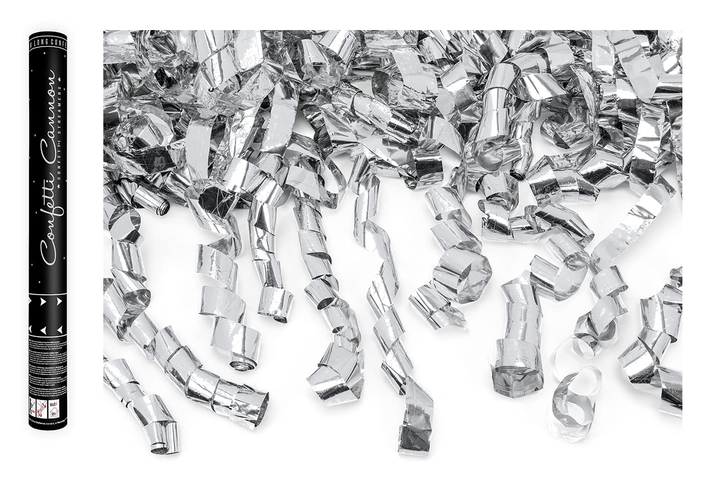 PartyDeco Metallic Silver Spares Cannon Tube for Weddings and Parties