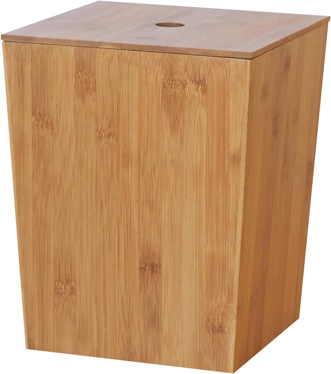 Ciroa Bamboo Trash Can with Lid 8 x 8 x 10 Real Timber