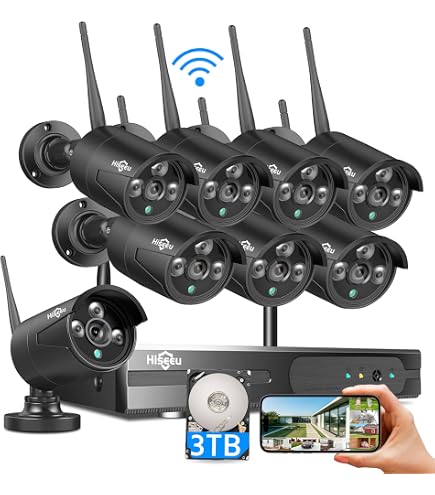 Amazon.com: Hiseeu Wireless Security Camera System, Plug-in Home