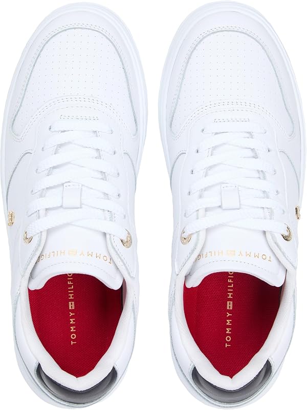 Damen Cupsole Sneaker Sporty Corp aus Leder, Weiß (White), 37
